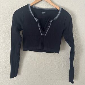 Urban Outfitters Black Ribbed Crop Top